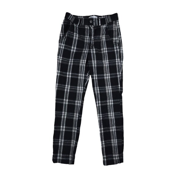 Hollister Junior's Plaid Pants Black White SZ XS Preppy Y2K - Picture 1 of 7